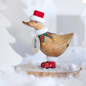 Traditional Wooden Tartan Ducky Elves -DCUK