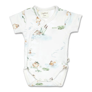 Duck Pond Short Sleeve Organic Kimono Bodysuit - Snuggle Hunny