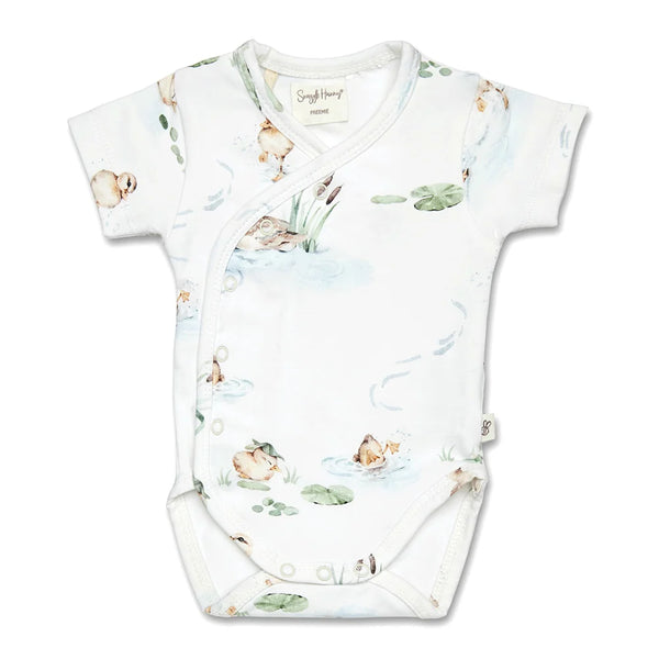 Duck Pond Short Sleeve Organic Kimono Bodysuit - Snuggle Hunny