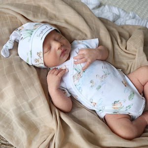 Duck Pond Short Sleeve Organic Kimono Bodysuit - Snuggle Hunny