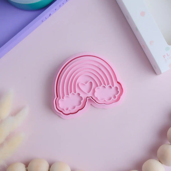 Eco Playdough Stamp | Rainbow with Heart - Play Sense