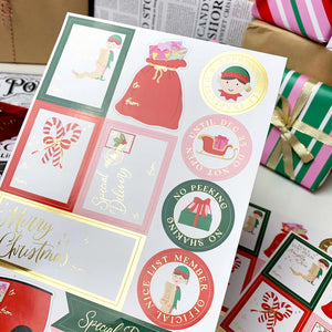 Christmas Gift Tag Sticker Sheets - Set of 36 Sticker - Black Bow Studio