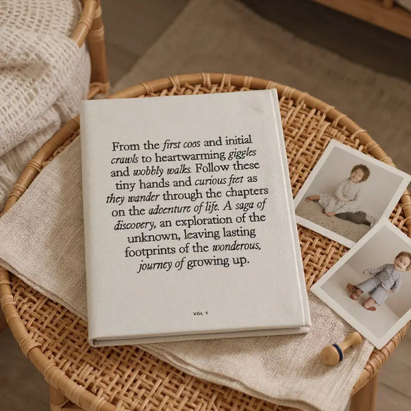 Tiny Steps | Baby Linen Photo Album - Axel & Ash