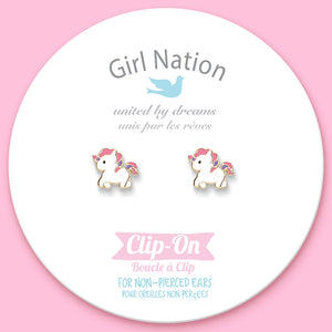 Clip On Cutie Earrings- Magical Unicorn - Girl Nation