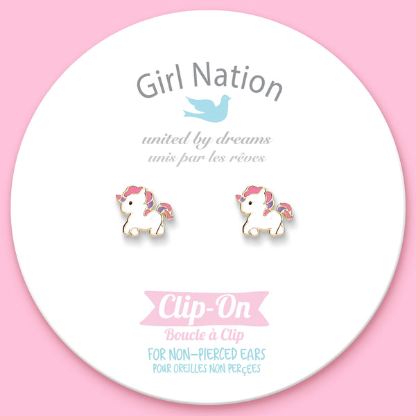 Clip On Cutie Earrings- Magical Unicorn - Girl Nation