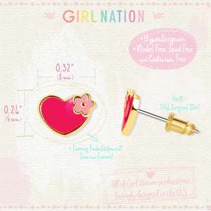 Hearts and Flowers Cutie Stud Earrings - Girl Nation