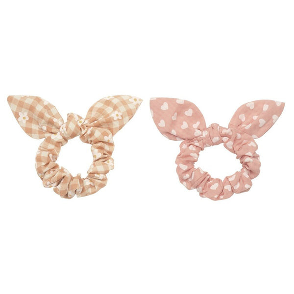 Daisy Gingham Bunny Ears Scrunchies - Rockahula Kids