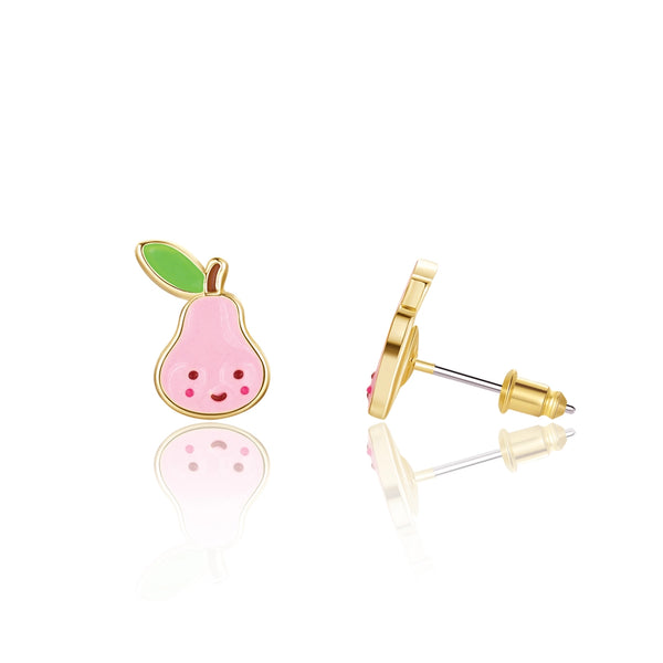 Pink Pear Cutie Stud Earrings - Girl Nation