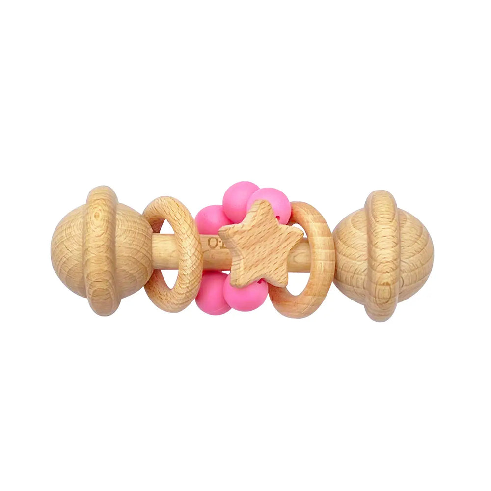 Hot Pink | Wooden Rattle Toy - OB Designs