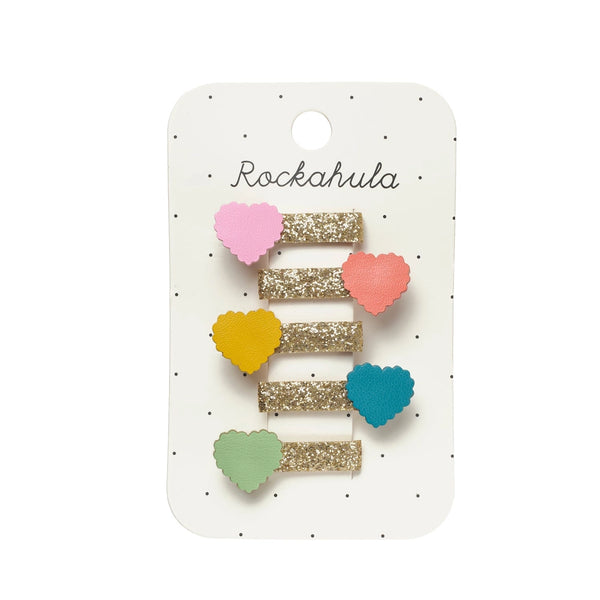 Scallop Heart Mini Clip Set - Rockahula Kids