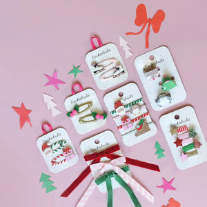 Festive Christmas Claw Clips 3 Pack - Rockahula Kids