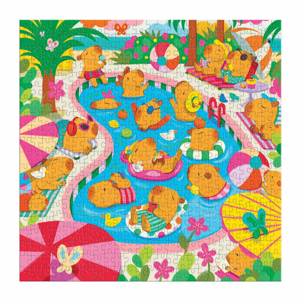 Capybara Pool Day Family Puzzle - 500pcs - Mudpuppy