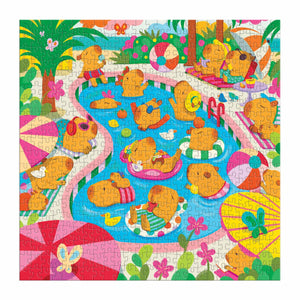 Capybara Pool Day Family Puzzle - 500pcs - Mudpuppy