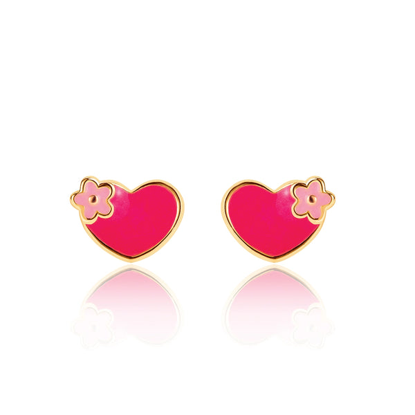 Hearts and Flowers Cutie Stud Earrings - Girl Nation