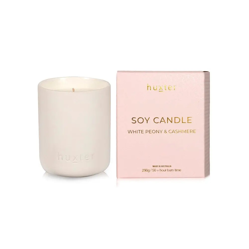 Candle Boxed - 290gm - Pink - White Peony & Cashmere - Huxter