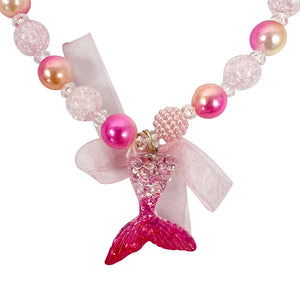 Mermaid Tail Necklace - Pink Poppy