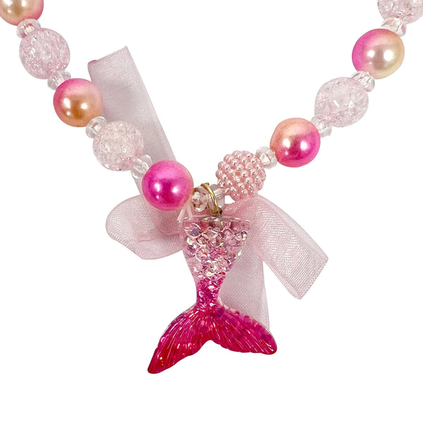 Mermaid Tail Necklace - Pink Poppy