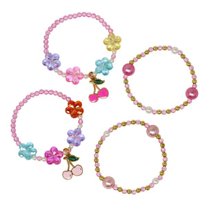 Bff Cherry Friendship Bracelet Set - Pink Poppy