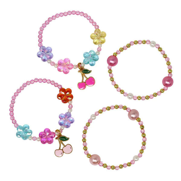 Bff Cherry Friendship Bracelet Set - Pink Poppy