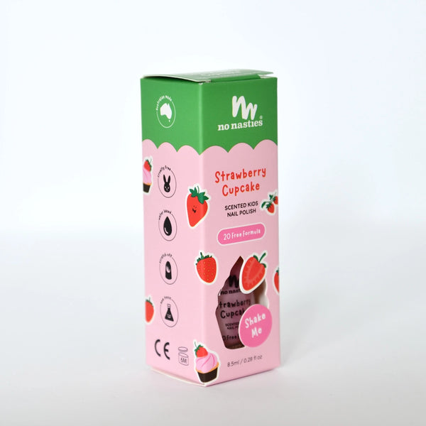 Strawberry Cupcake - Pastel Pink Nail Polish for Kids - No Nasties