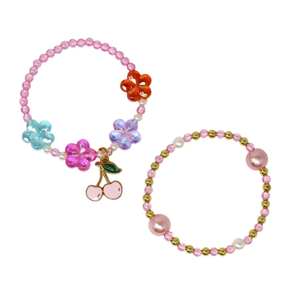 Bff Cherry Friendship Bracelet Set - Pink Poppy