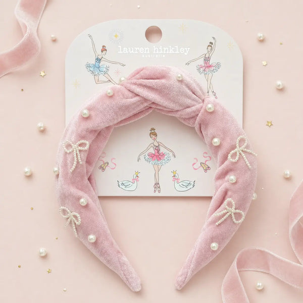 Ballerina Pink Velvet Headband - Lauren Hinkley
