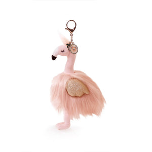 Gloria Flamingo Bag Charm (Vegan Angora) 7"/ 18 cm - OB Designs