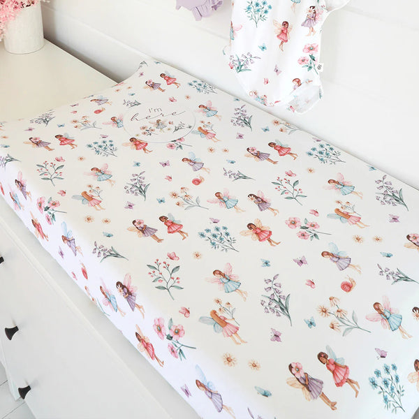 Fairy Garden Organic Bassinet Sheet / Change Pad Cover - Snuggle Hunny