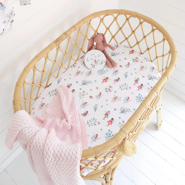 Fairy Garden Organic Bassinet Sheet / Change Pad Cover - Snuggle Hunny