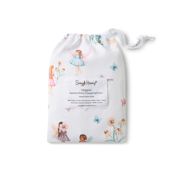 Fairy Garden Organic Bassinet Sheet / Change Pad Cover - Snuggle Hunny