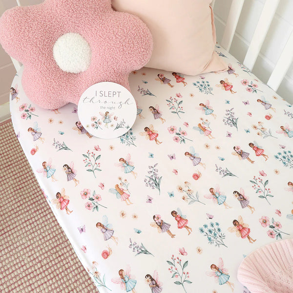Fairy Garden Organic Fitted Cot Sheet - Snuggle Hunny
