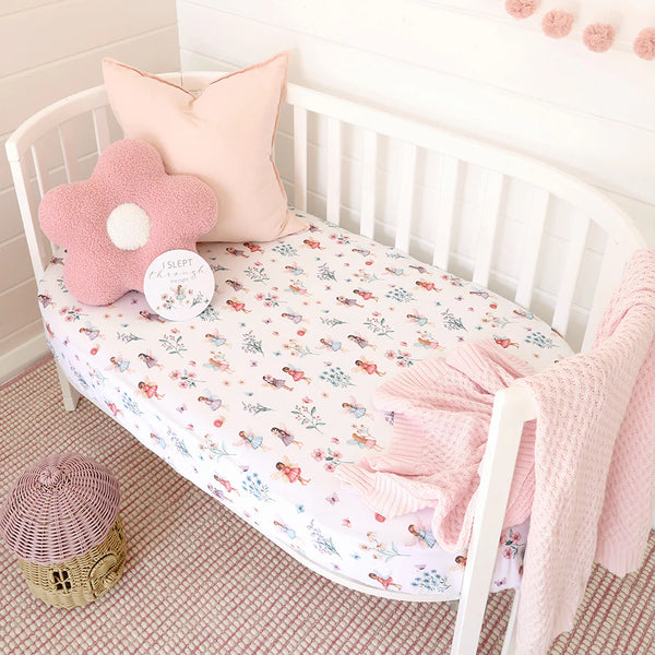 Fairy Garden Organic Fitted Cot Sheet - Snuggle Hunny