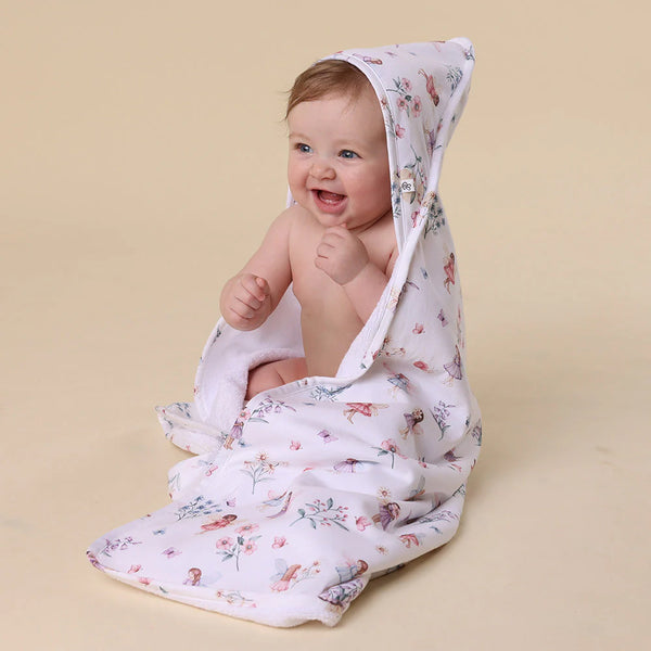 Fairy Garden Organic Hooded Baby Towel - Snuggle Hunny