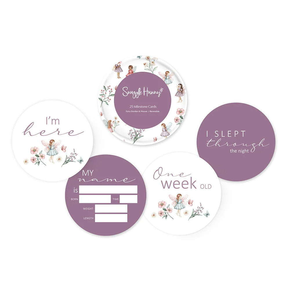 Fairy Garden & Dusk Reversible Milestone Cards - Snuggle Hunny
