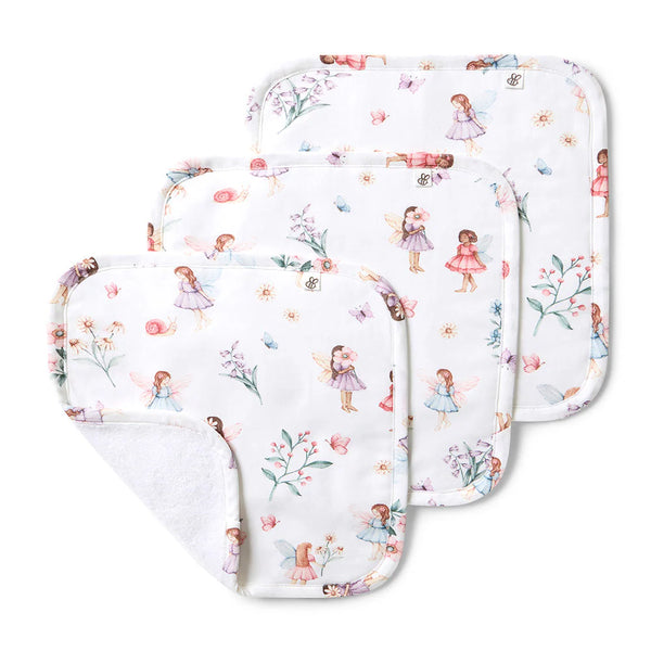 Fairy Garden Organic Wash Cloths - 3 Pack - Snuggle Hunny