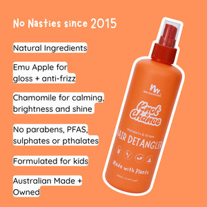 Natural Plant Based Hair Detangler in Mandarin and Grape - No Nasties