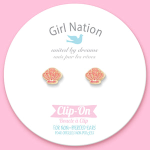 Clip On Cutie Earrings- Shell-Abrate - Girl Nation