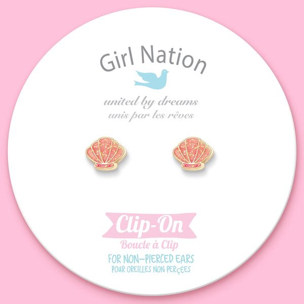 Clip On Cutie Earrings- Shell-Abrate - Girl Nation