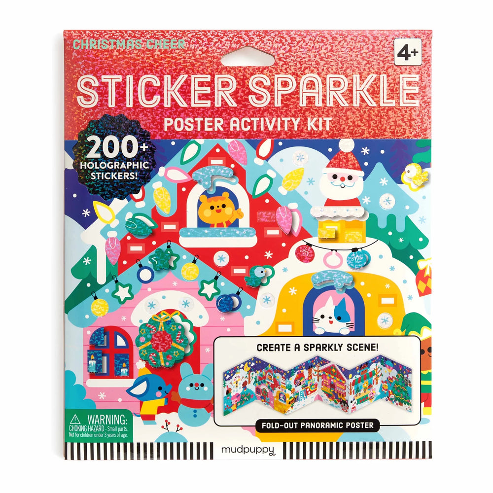 Christmas Cheer Sticker Sparkle Poster Activity Kit - Mudpuppy