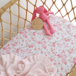 Flamingos Organic Bassinet Sheet / Change Pad Cover - Snuggle Hunny