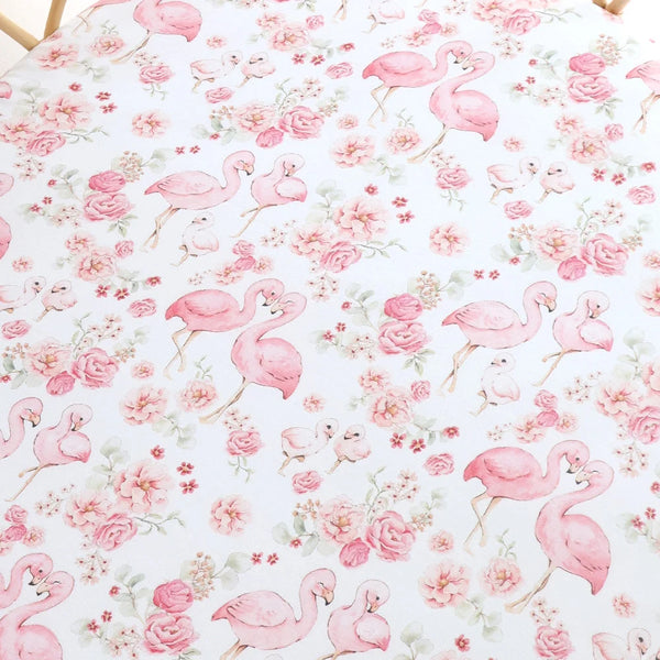 Flamingos Organic Bassinet Sheet / Change Pad Cover - Snuggle Hunny