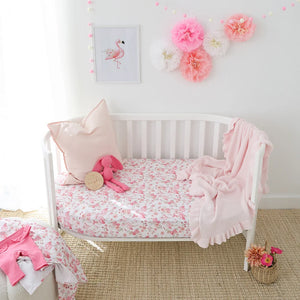 Flamingos Organic Fitted Cot Sheet - Snuggle Hunny