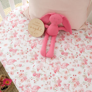 Flamingos Organic Fitted Cot Sheet - Snuggle Hunny