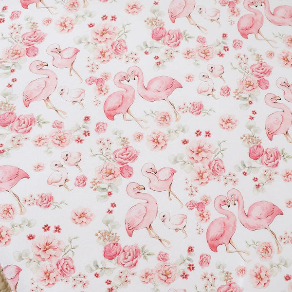 Flamingos Organic Fitted Cot Sheet - Snuggle Hunny