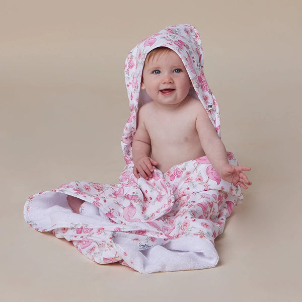 Flamingos Organic Hooded Baby Towel - Snuggle Hunny