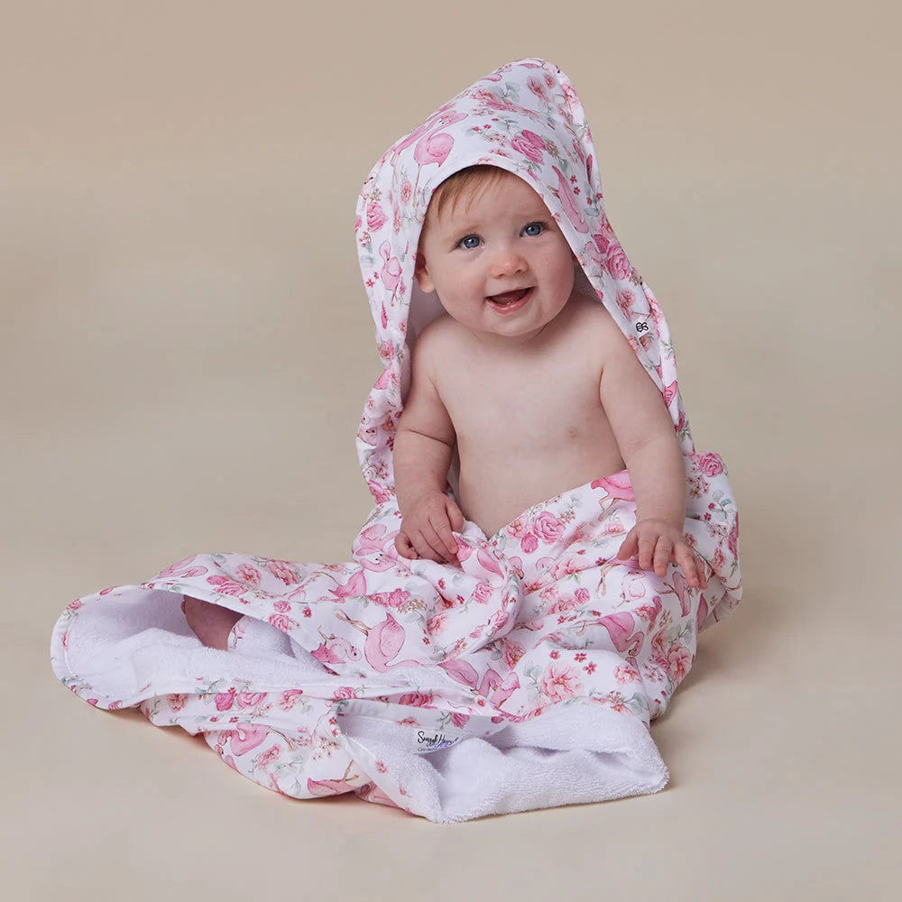 Flamingos Organic Hooded Baby Towel - Snuggle Hunny