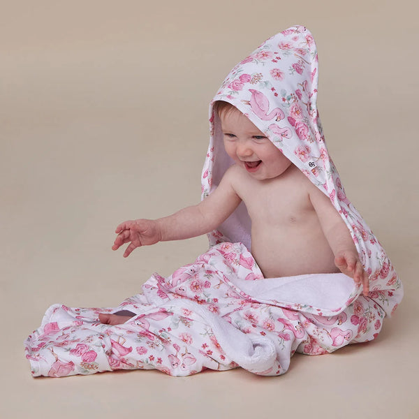 Flamingos Organic Hooded Baby Towel - Snuggle Hunny