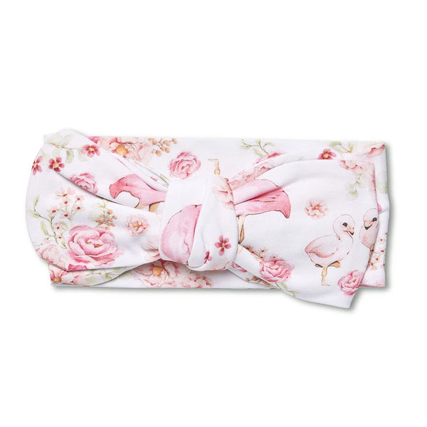 Flamingos Organic Oversized Bow - Snuggle Hunny