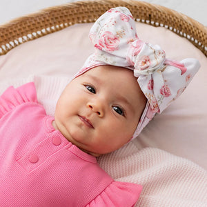 Flamingos Organic Oversized Bow - Snuggle Hunny