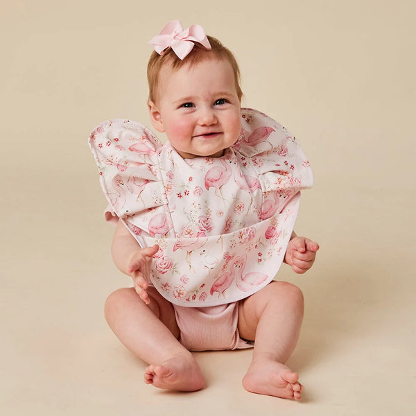 Flamingos Frill Snuggle Bib - Snuggle Hunny